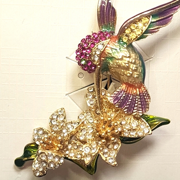 Napier Hummingbird Brooch Pin In Original Box - Picture 2 of 11